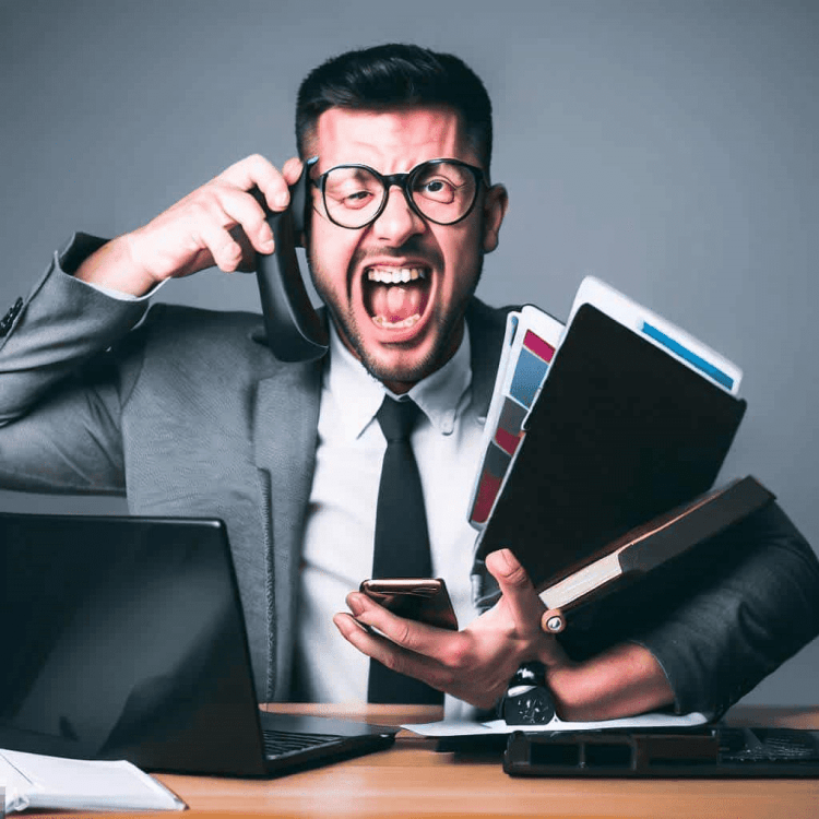 small business owner struggling with multitasking