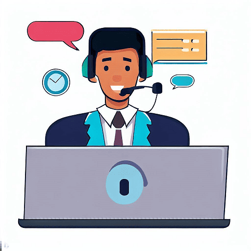 Virtual assistant working with their computer