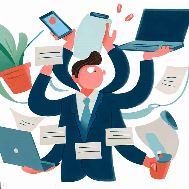 small business owner multitaksing