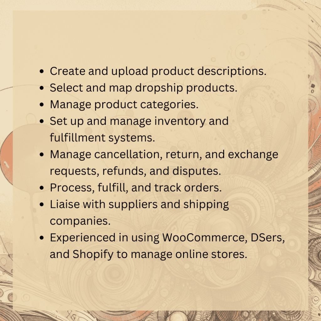 Online store management